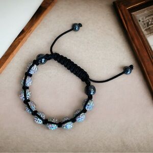 Swarovski crystal and hematite adjustable bracelet